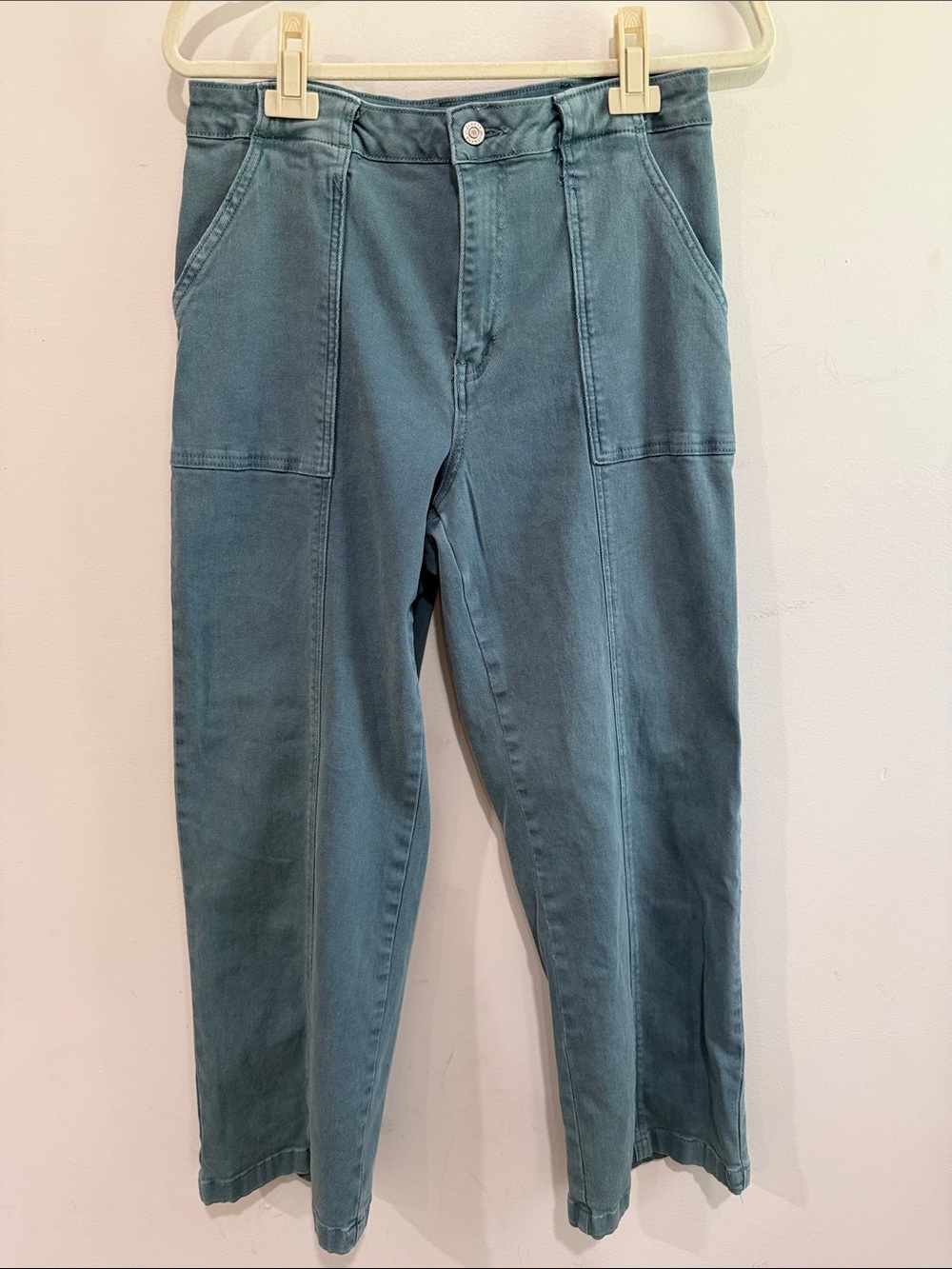 Zenana Straight Leg Utility Women's Jeans in Teal